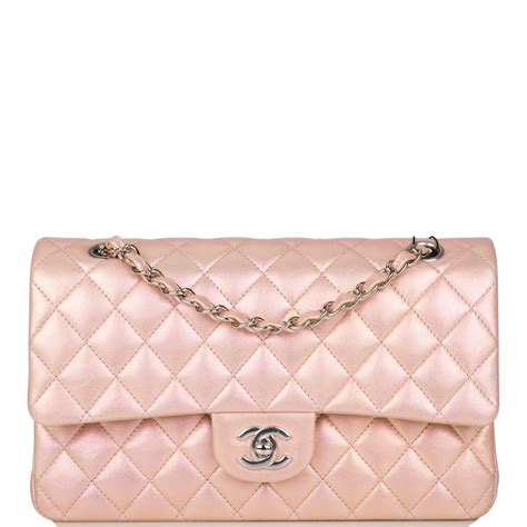 chanel iridescent pink flap bag|chanel small lambskin evening bag.